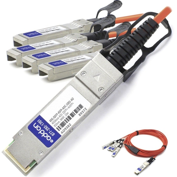Add-On Addon Brocade (Formerly) Compatible Taa Compliant 40Gbase-Aoc Qsfp+ 40G-QSFP-4SFP-AOC-1001-AO - main